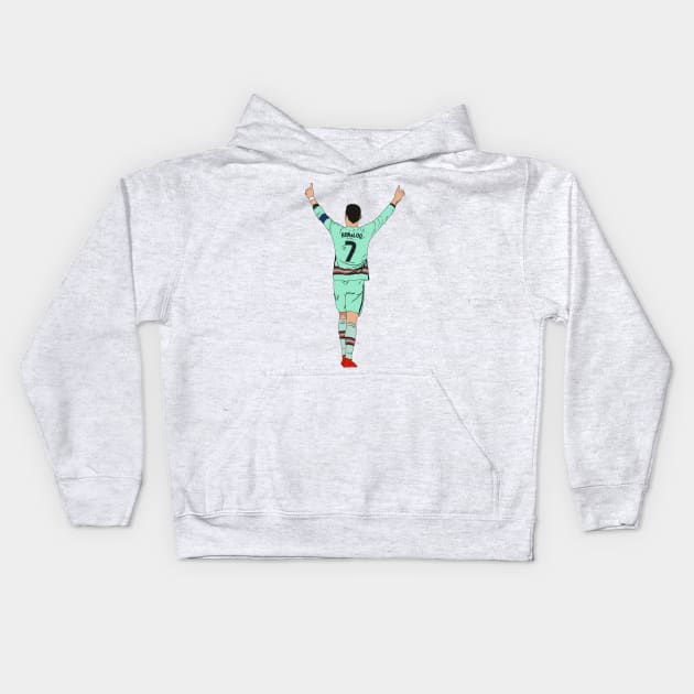 Cristiano Ronaldo Portugal 7 Kids Hoodie by Hevding